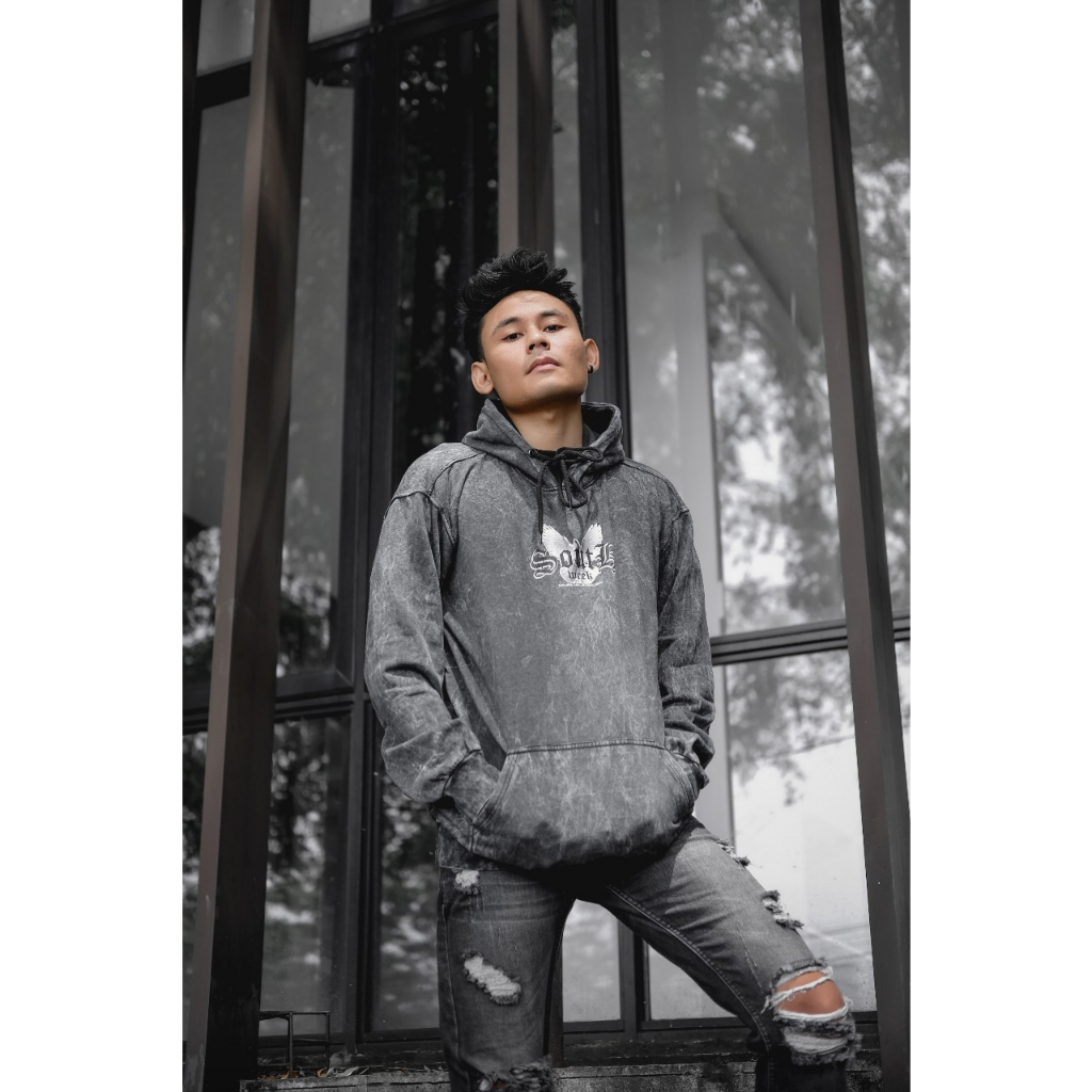 Jaket Sweater Hoodie Washed Distro Motif Tulisan Metal | Jaket Hoodie Sandwash Pria