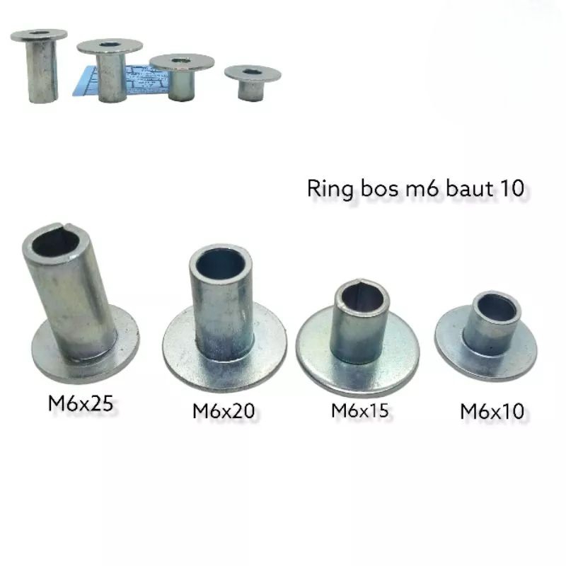 RING BOS TOPI M6 BAUT 10 BOSH BODY M6x10 M6x15 M6x20 M6x25 PANJANG