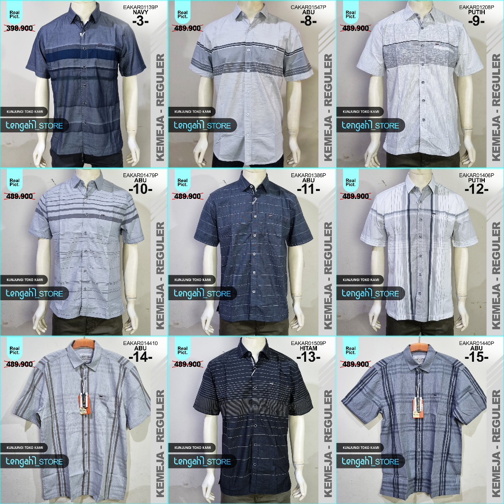 【COD】Kemeja Pria Lengan Pendek Pola Reguler CARDINAL | Kemeja Casual Lengan Pendek Pria