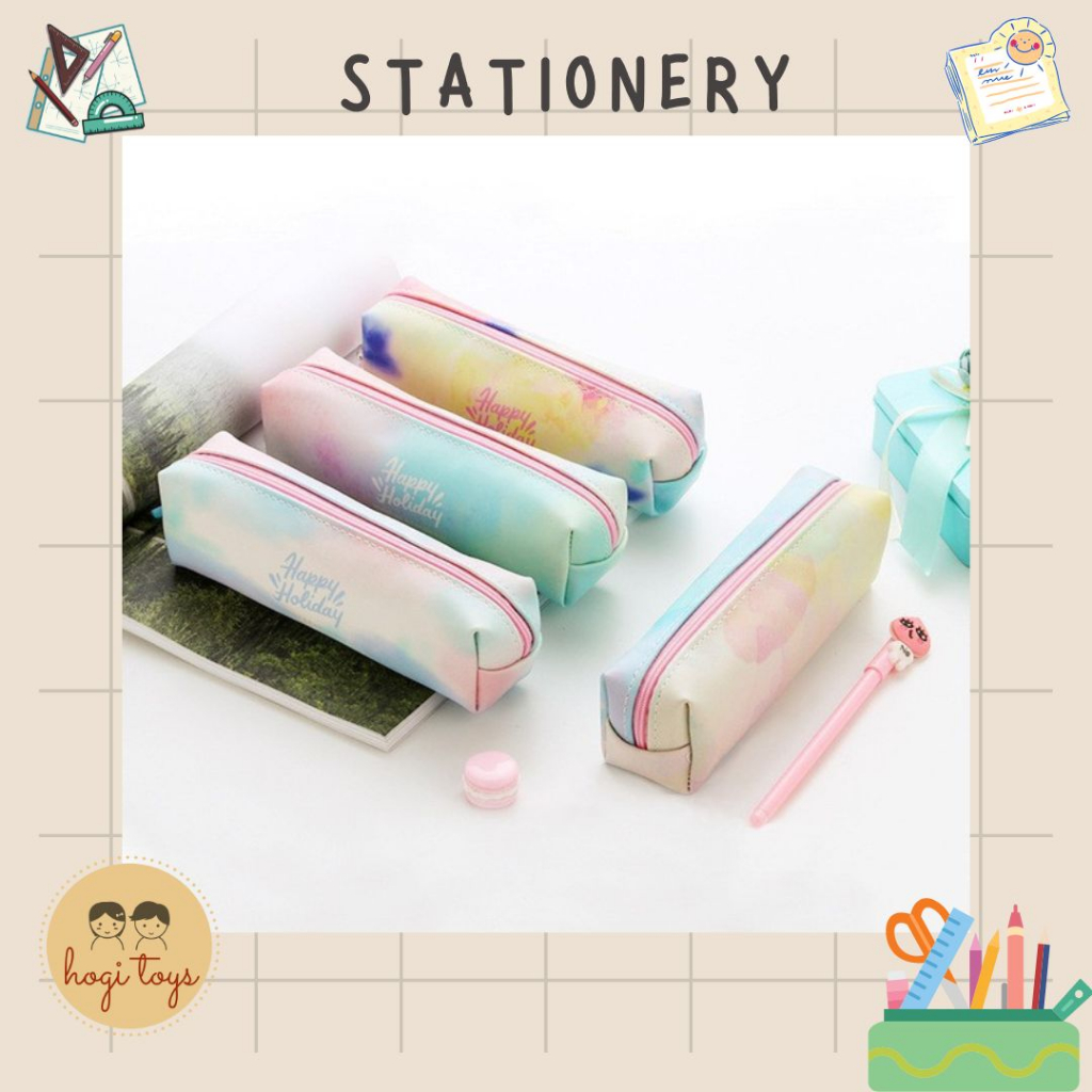 

Tempat Pensil Pouch Korea Aestetik Warna Rainbow Pastel Lucu