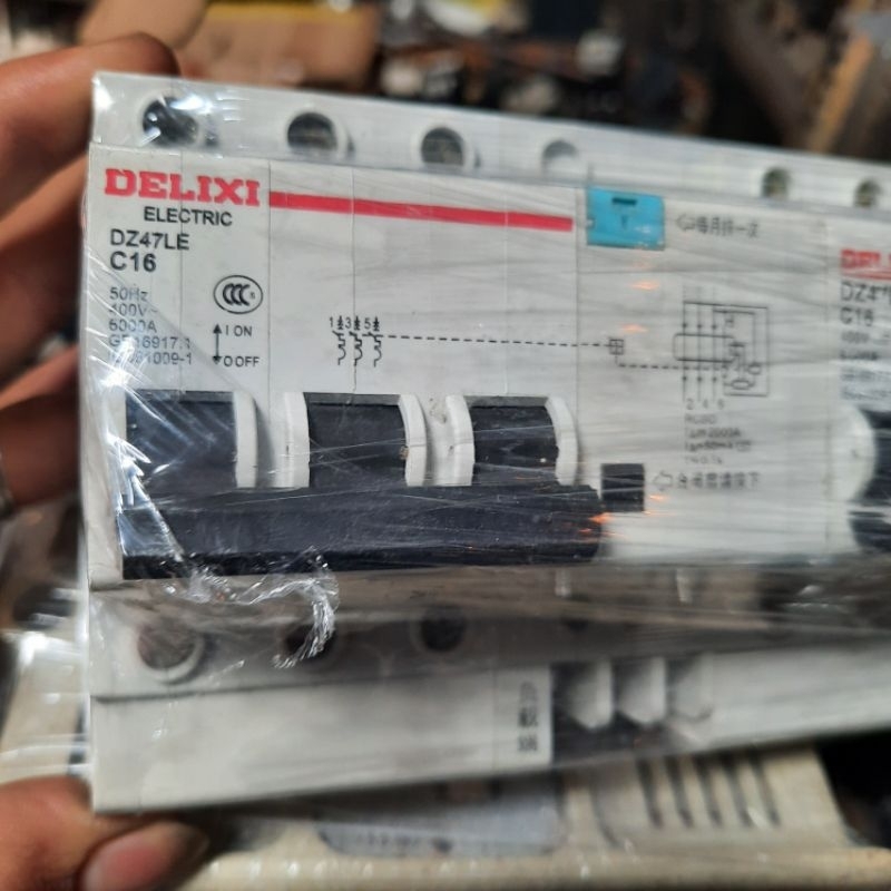 elcb rcbo delixi dz47le 16a 50Ma 3p