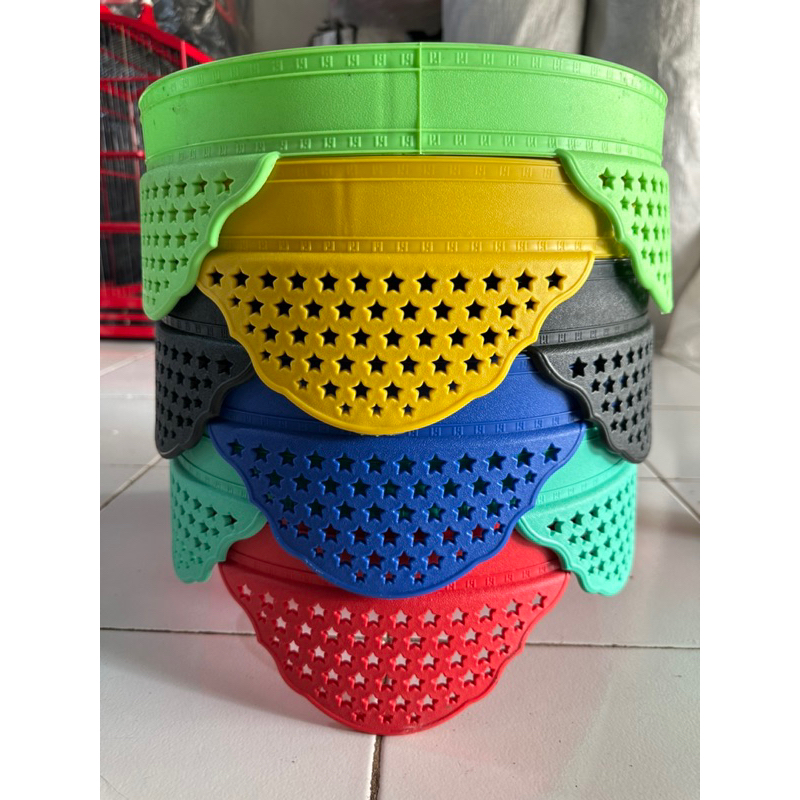 Tebok Bintang warna untuk Alas Wadah Sangkar Kandang Kurungan Tempat Burung Lovebird Diameter 33cm