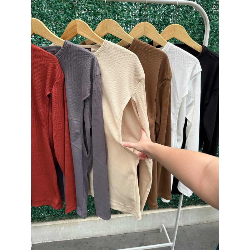 READYBASIC - BAJU KAOS BUSUI LENGAN PANJANG BAHAN KATUN WAFER PREMIUM TEBAL