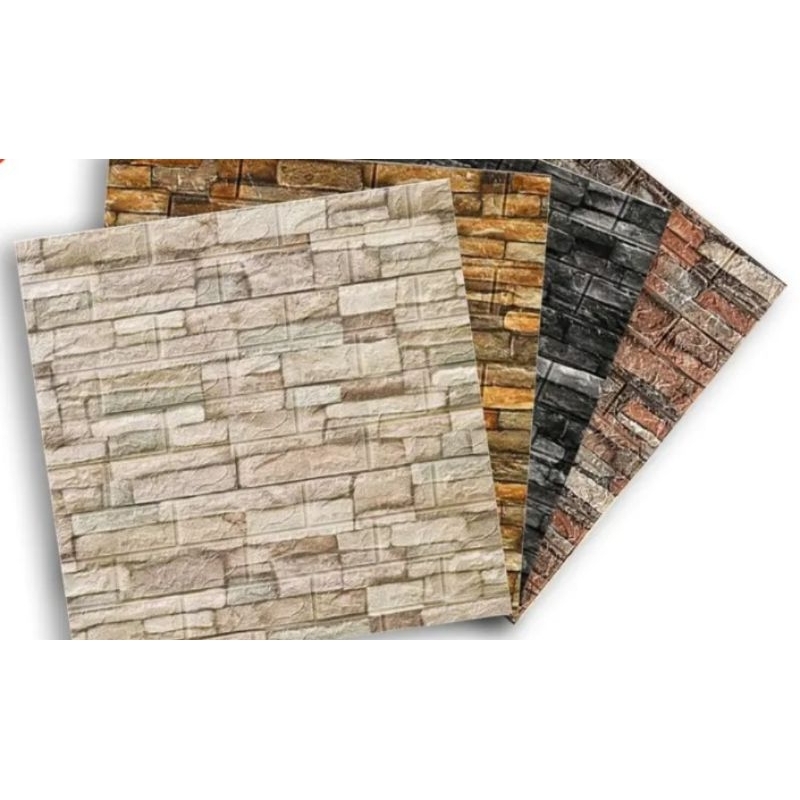 Wallpaper dinding 3D motif Batu Alam
