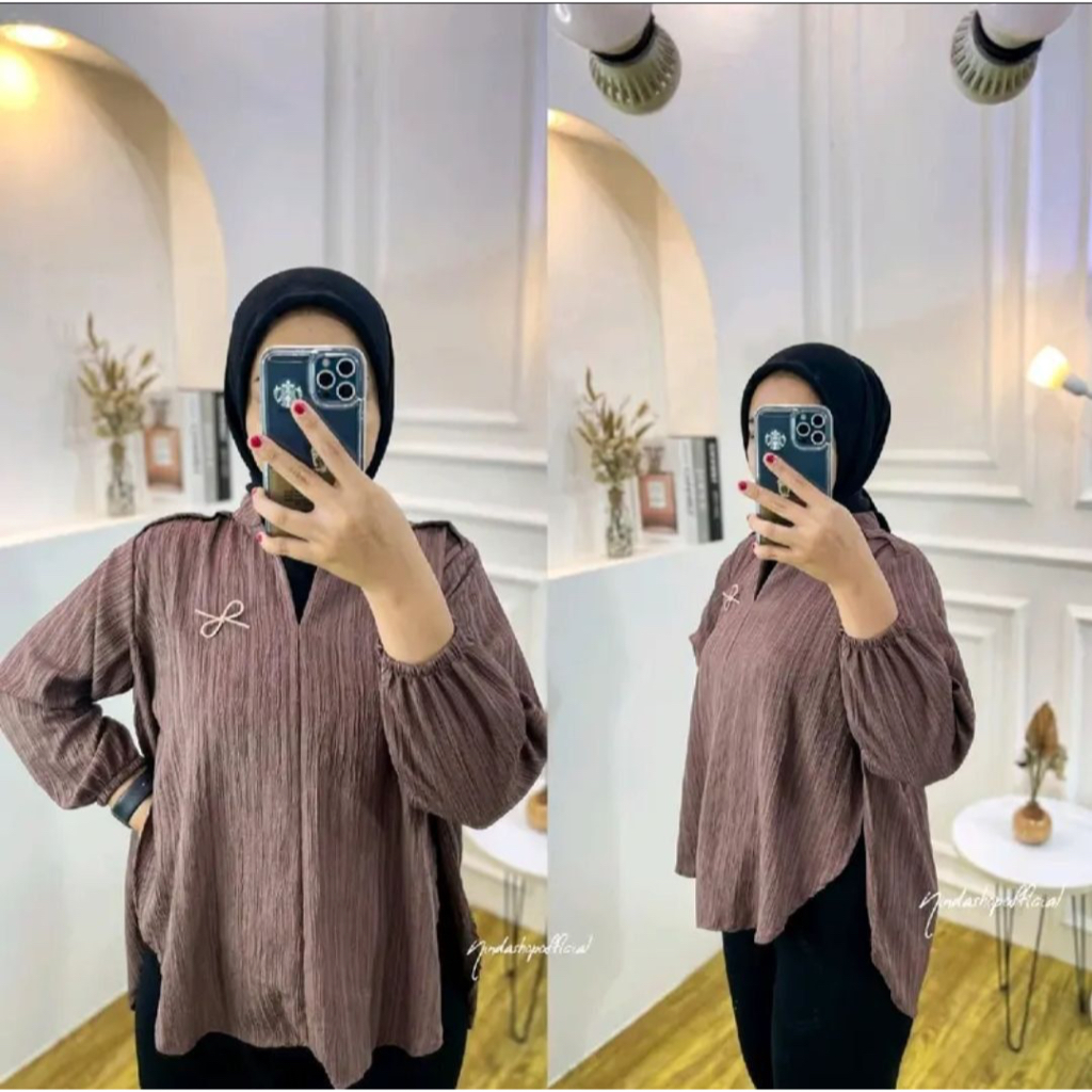 Livia Outer Blouse Lady Crush Blus Wanita Kekinian Murah