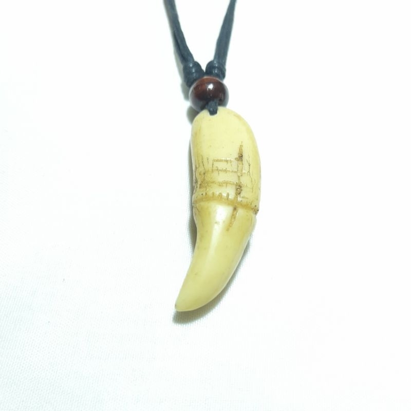 Kalung Etnik Liontin Gigi Saji Kalung Resin Pria Wanita