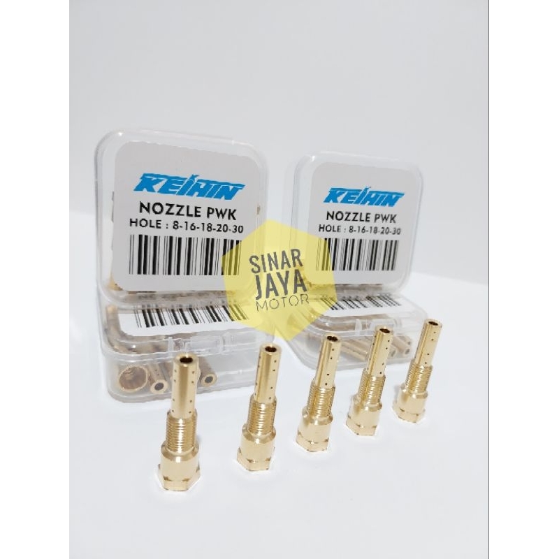 NOZZLE NOZEL KEIHIN PWK PWM PAKETAN ISI 5PCS 8H 16H 18H 20H 30H KUNINGAN
