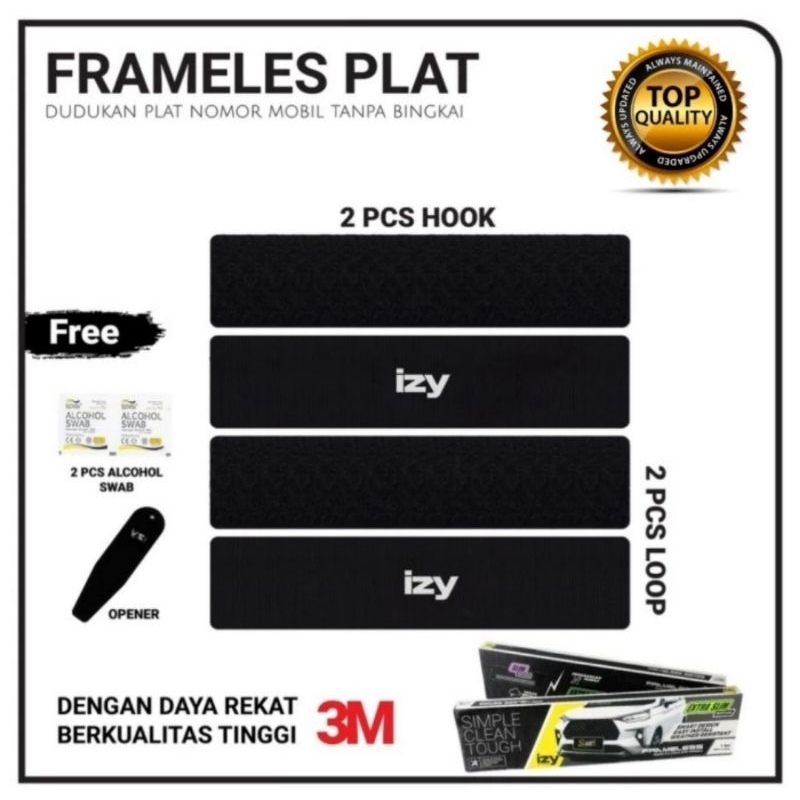 Framelessplate mobil plat nomer perekat izy frameles xtra slim