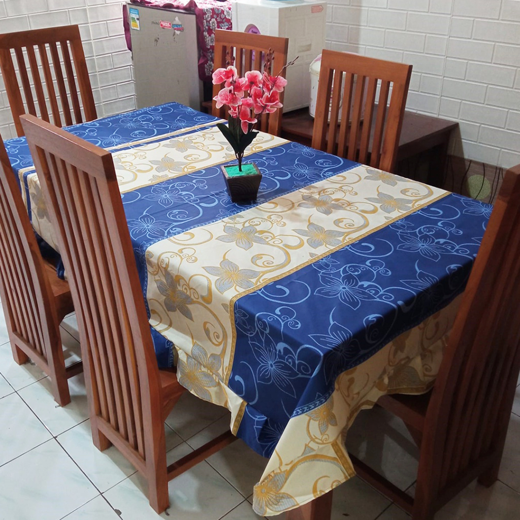 [✅COD] Taplak 140x220 Kain Katun Model Rumbai Aneka Motif Perlengkapan Dekorasi Meja Makan Dapur Kantor Guru Ruang Tamu Rumah