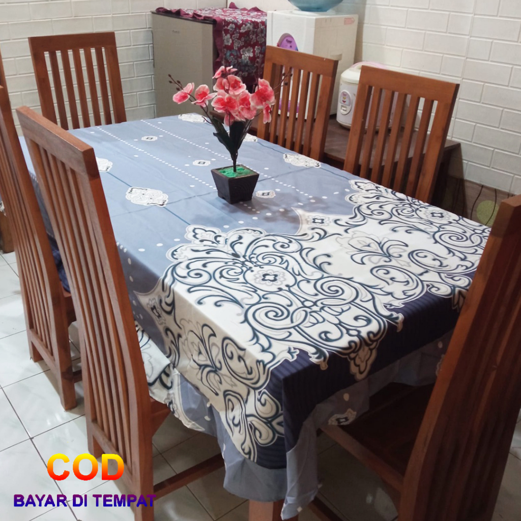 ✅COD Taplak Meja Batik 140x200 Kain Katun Model Rumbai Dekorasi Ruang Makan Perlengkapan Dapur Rumah