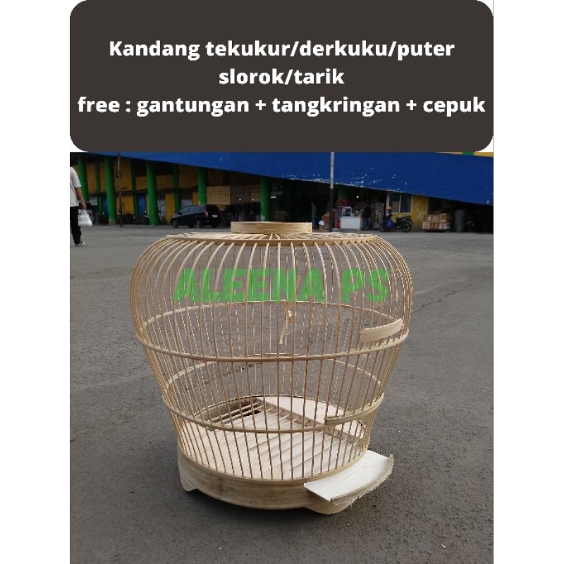 sangkar kandang derkuku/tekukur/puter bambu slorok/tarik