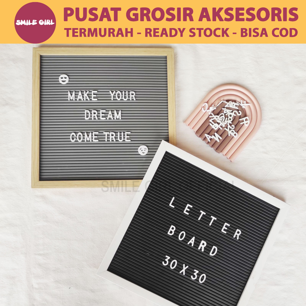 

SG | PUSAT GROSIR | 40 PCS - Papan Nama Bayi / Letter Board 30x30 Include Huruf Kekinian / Properti Foto Engagement