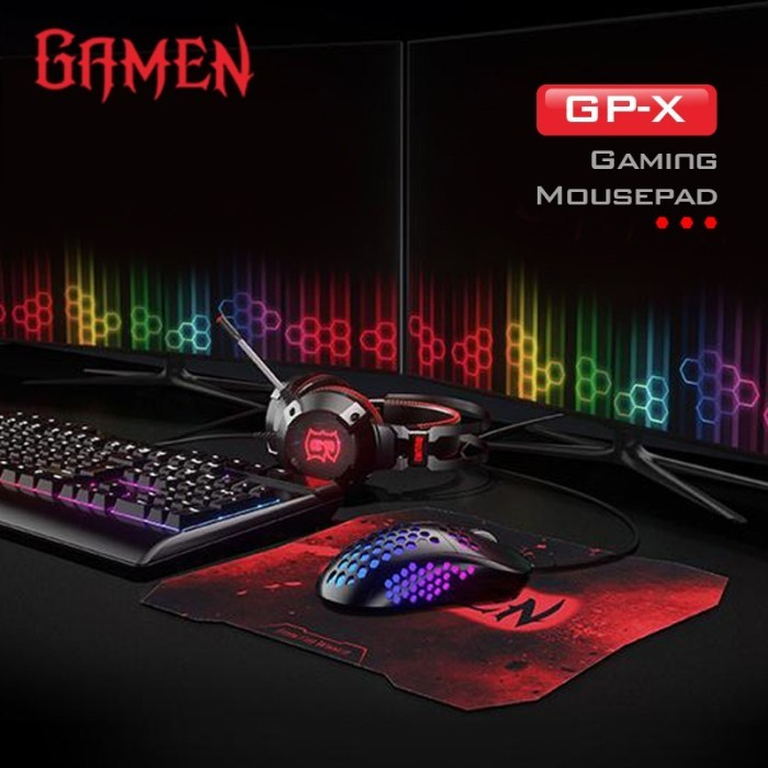 GAMEN GP-X Mousepad Gaming Anti Slip Soft Surface 25 x 29 cm Black-Ga