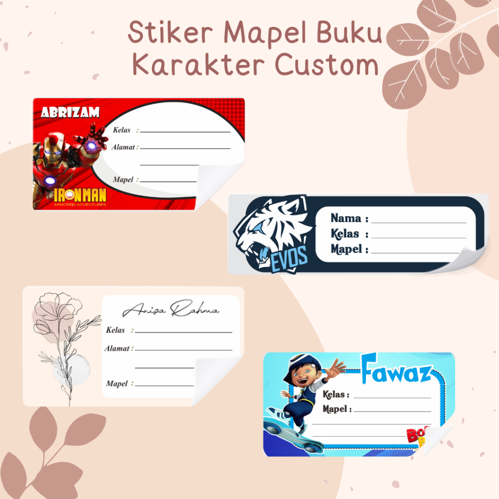 

Stiker Label Buku Pelajaran Custom