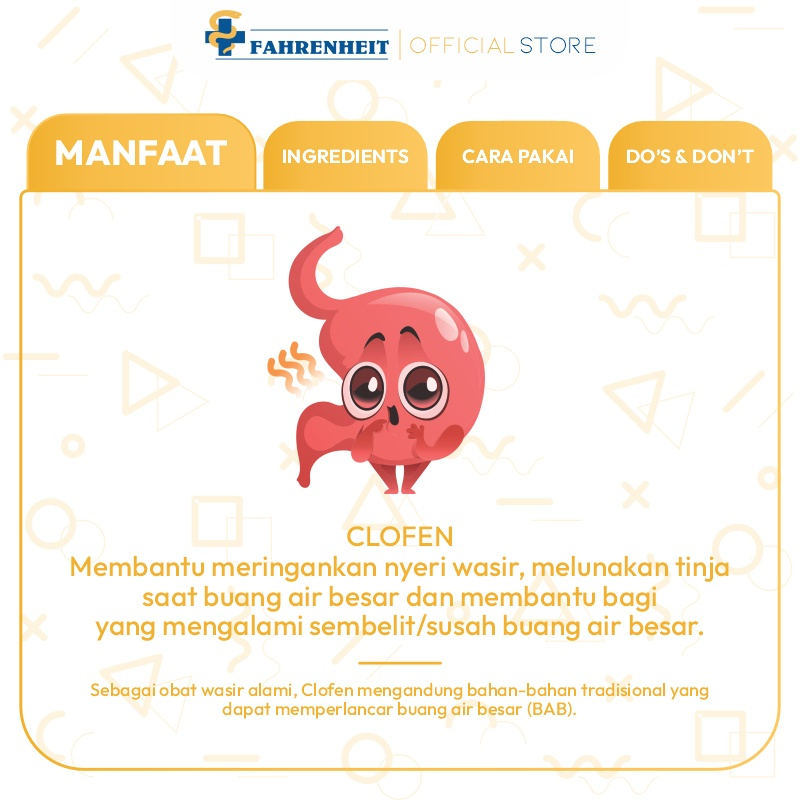 Obat Wasir Clofen | Suplemen Herbal Alami untuk Ambeien dan melancarkan BAB