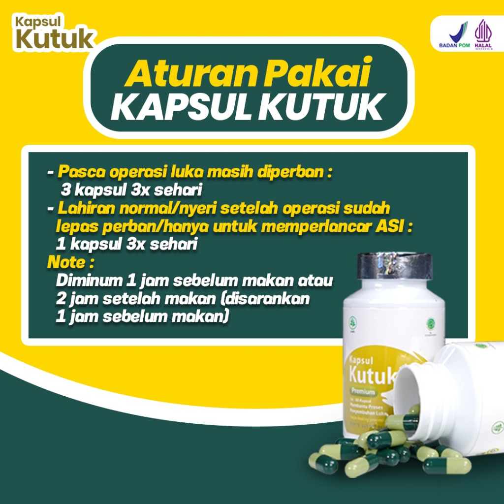 Kapsul Kutuk Premium - Ekstrak Ikan Gabus Albumin Operasi Caesar Sesar Diabetes Diabet Usus Buntu Ambeien Terapi Ginjal Tbc Hepatitis Hiv Luka Bakar Isi 60 Kapsul