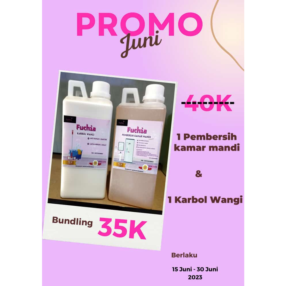 Paket Pembersih Kamar Mandi 1 Liter & Karbol Wangi 1 Liter