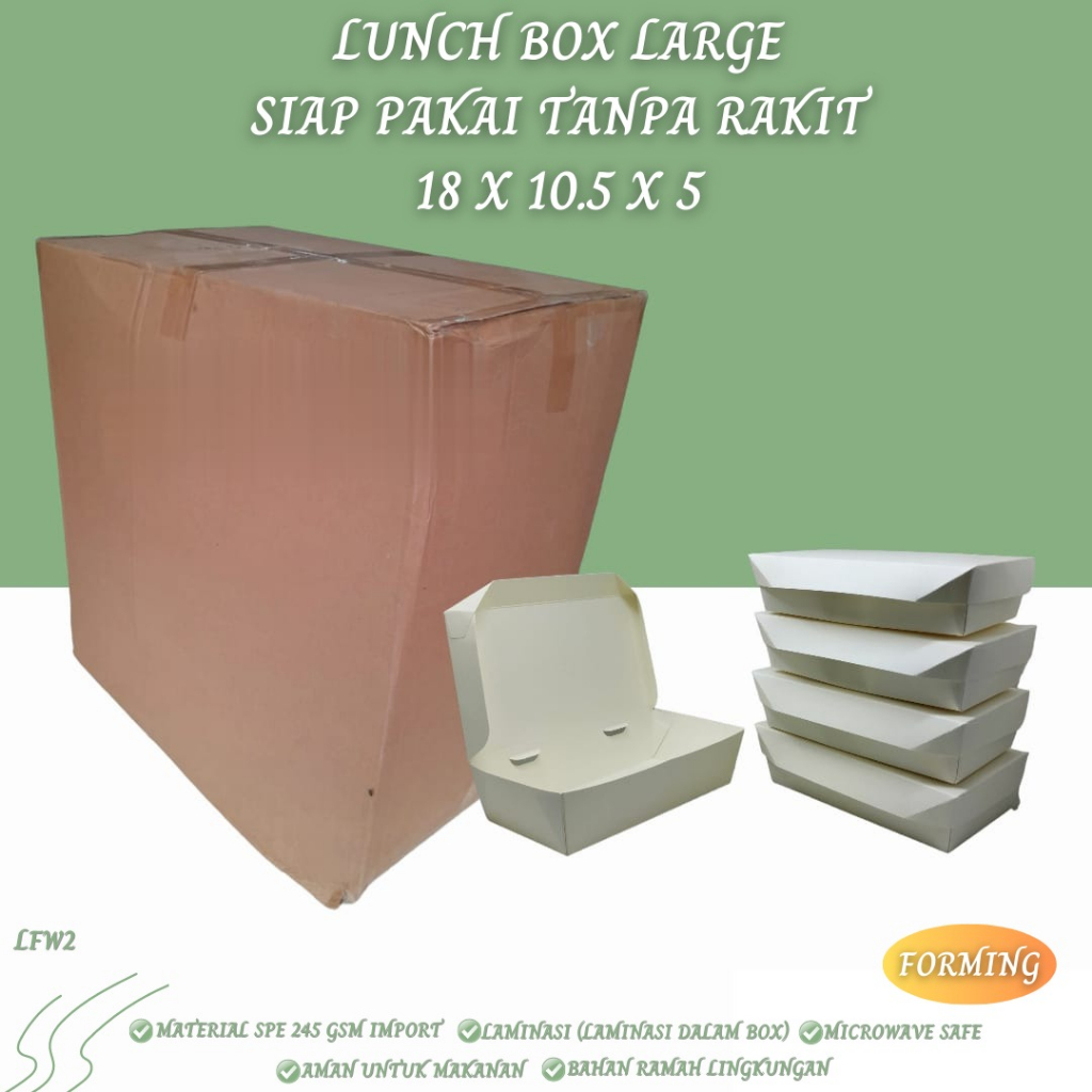 Paper Lunch Box Large SPE 245 Gsm (LFW2-18X10.5X5 Cm)