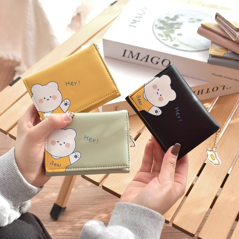 ♥TMALL88♥ Dompet Lipat Mini Wanita Motif Karakter Animal Lucu dompet mini dapat gantungan