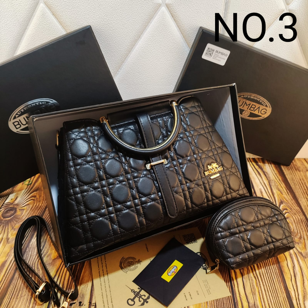 BUMBAG TAS VERONIKA Wanita Tas Kerja 2 in 1 Kuliah Jinjing Shoulder Bag Resleting Import - Ashley Shiny Tote Bag - TAS Wanita 2 In 1 Import Shoulder Bag Terbaru Tas Kantor Kerja Handbag Jinjing Warna Hitam - VERONICA Bag 191596