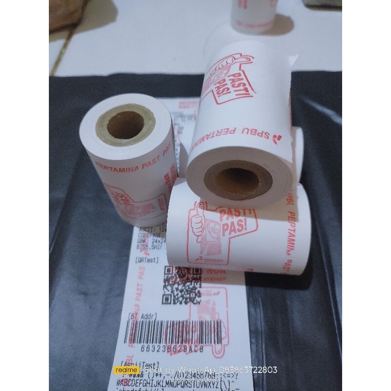 

kertas roll/kertas kasir thermal logo SPBU 58x37 ((paket 10 pcs/roll))