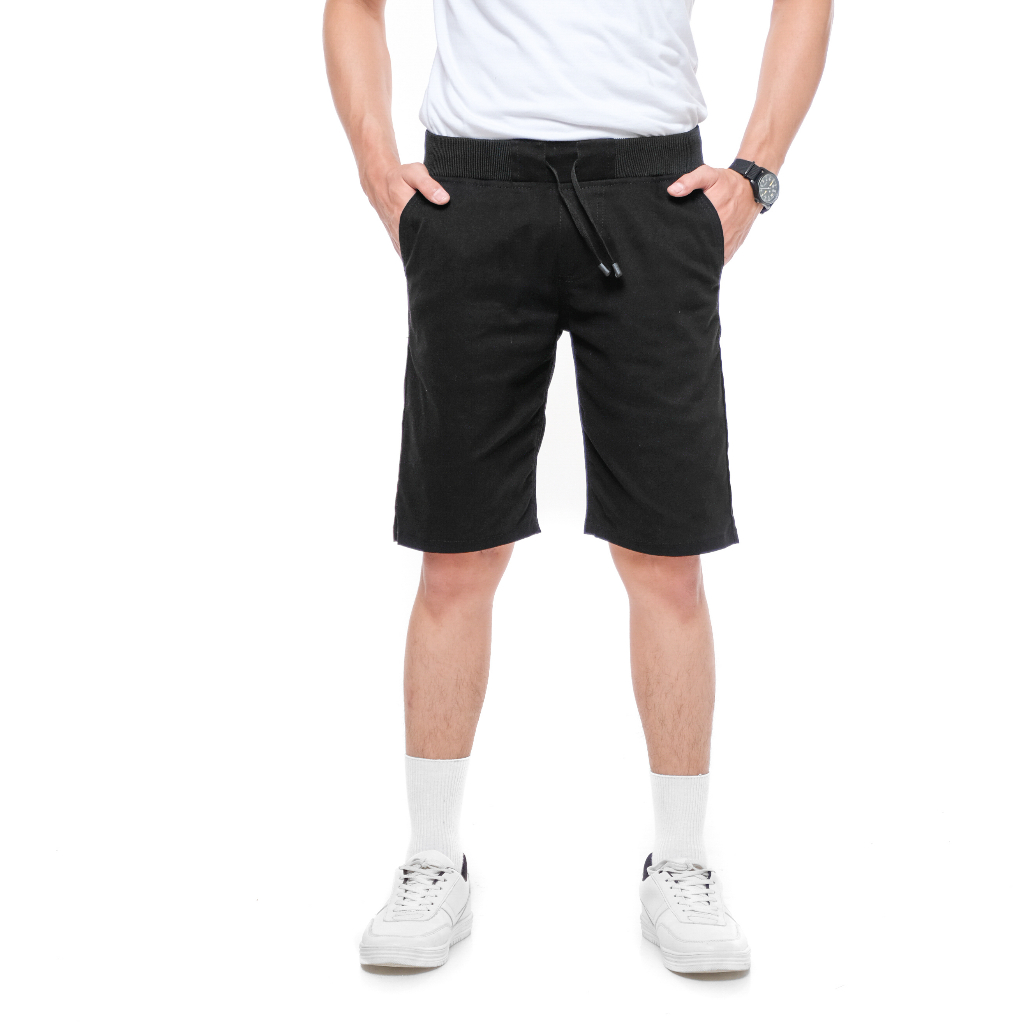 Celana Pendek Boardshort Chinos Pria Casual Pinggang Karet