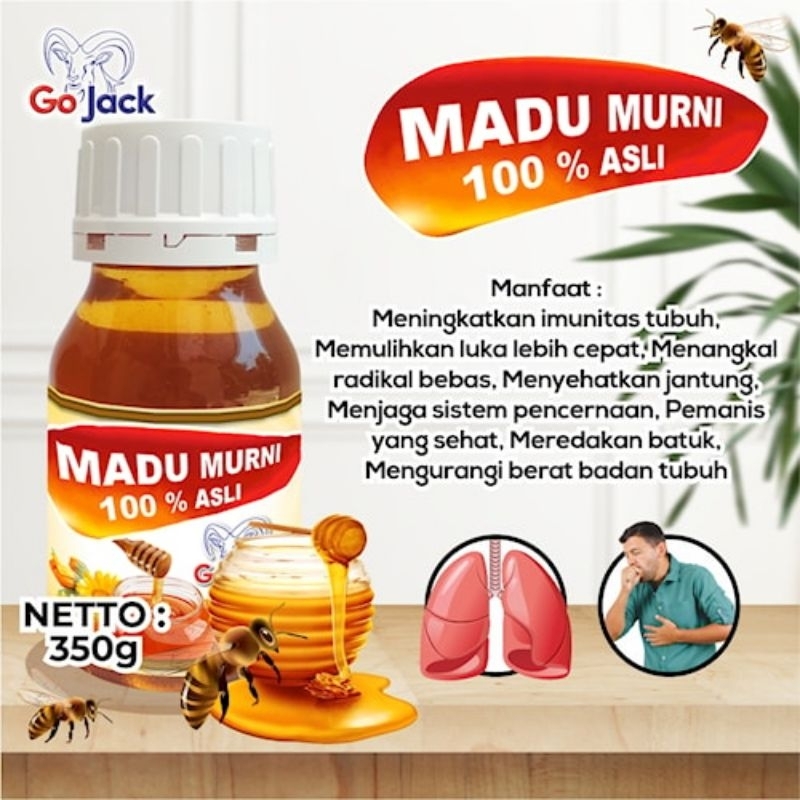 

Madu Asli 100% Murni, Go jack Kemasan 350 Gram