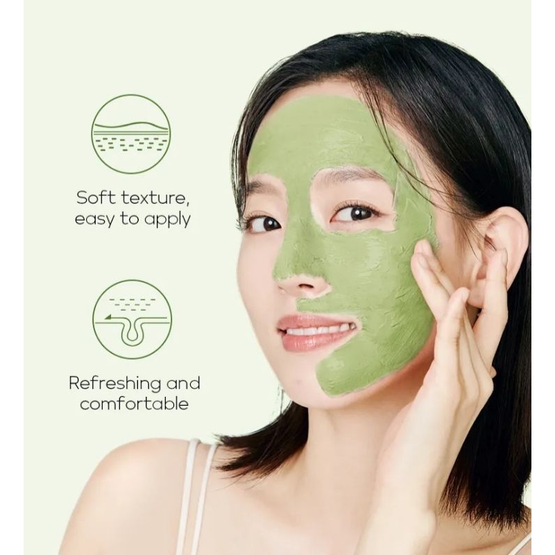 Meidian Green Tea Cooling Cleansing Mud Mask / Masker Wajah Komedo &amp; Jerawat / Meidian Masker Wajah Green Tea Clay Mask / Masker Membersihkan Komedo / Masker Meredakan Jerawat / Green Tea Mud Mask / Pore Clean Clay Mask / Masker Menghilangkan Komedo