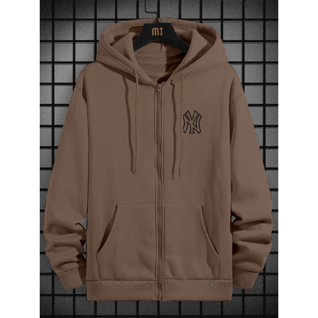 New Sweater Hoodie Zipper Pria Wanita Logo NY