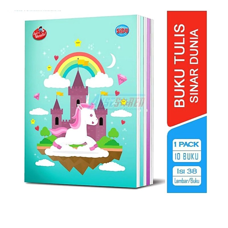 

BUKU TULIS SEKOLAH SINAR DUNIA [ ISI 38 LRMBAR / 10 BUKU ] [1 PACK]