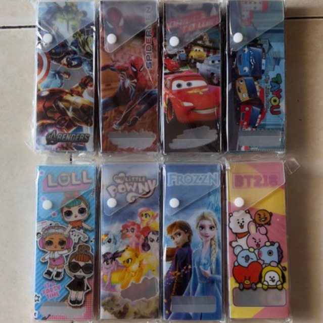 

Pencil Case Kancing Jenia / Tempat Pensil Kotak Gambar Fancy Spiderman Avenger Little Pony LOL Car BT21 Frozen Taiyo