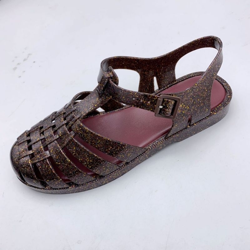 Meisha colour glitter/sandal wanita import/jelly shoes wanita/sandal jelly viral glitter