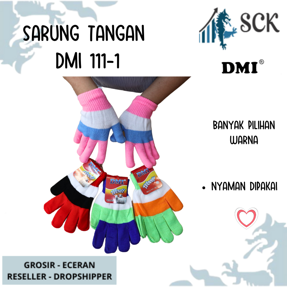 Sarung Tangan DMI STRIP 111-1 WARNA / Kaos Tangan Cewek Perempuan / Perlengkapan Otomotif - sckmenwear GROSIR