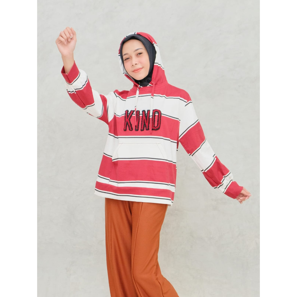 MSK  SWEATER HOODIE MANSET WANITA PRIA SALUR STRIPES KIND