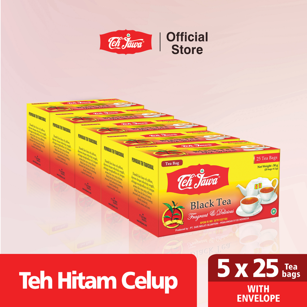 Teh Jawa Black Tea Enveloped Celup isi 25 per Pack (isi 5 Pcs)