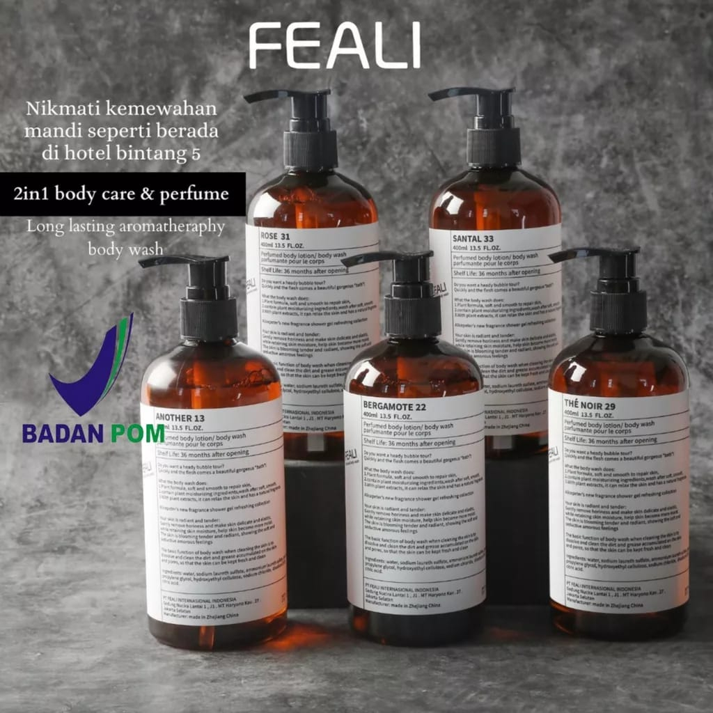 FEALI PARFUME SABUN BODY WASH SABUN MANDI CAIR SHOWER GEL BRIGHTENING MOISTURIZER ANTI ACNE SOLUTION 400ML