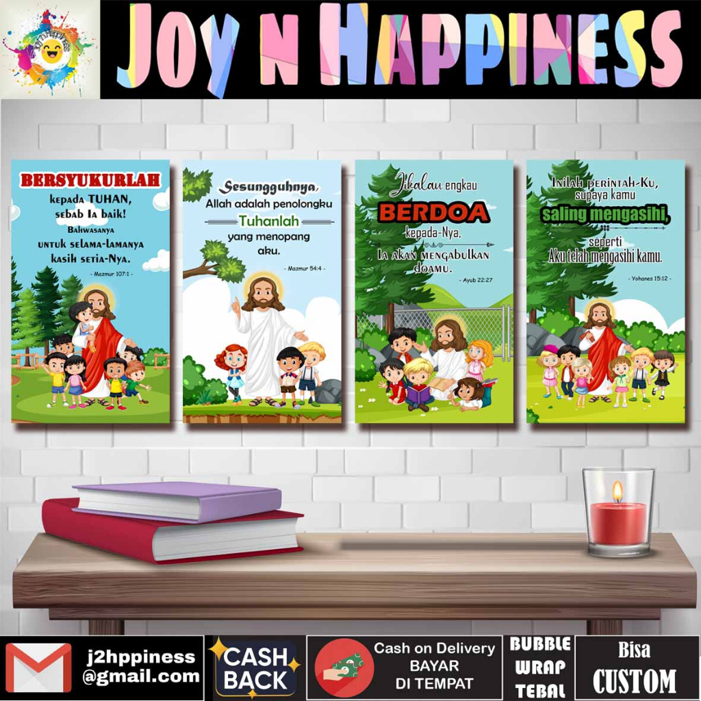 Hiasan Dinding Firman Tuhan Ayat Alkitab Katolik Kristen Anak Anak Bersyukur Berdoa