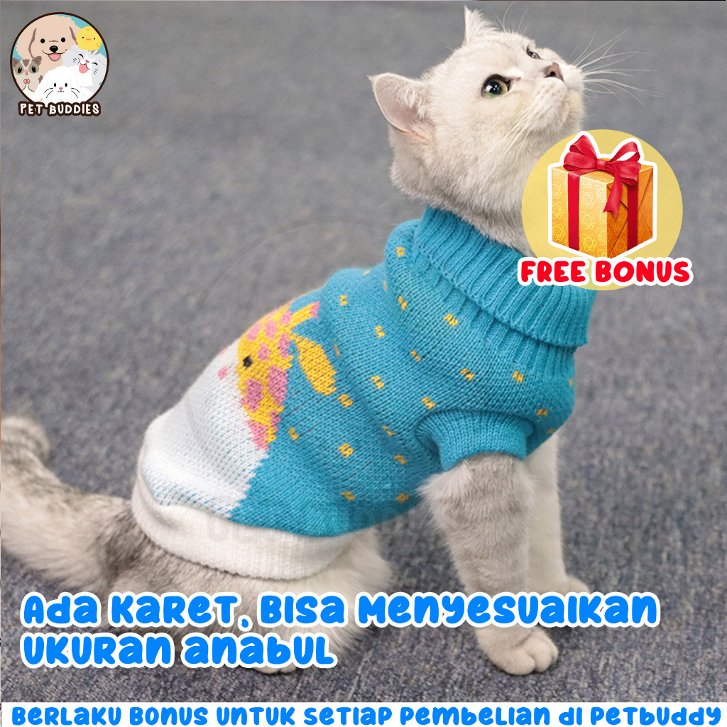 Pet Sweater Baju Rajut Kucing/Anjing Lucu HOMEMADE