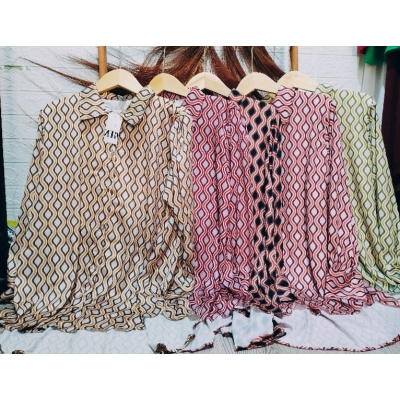 Tunik Kemeja Armani slik /ARMANI BROWN