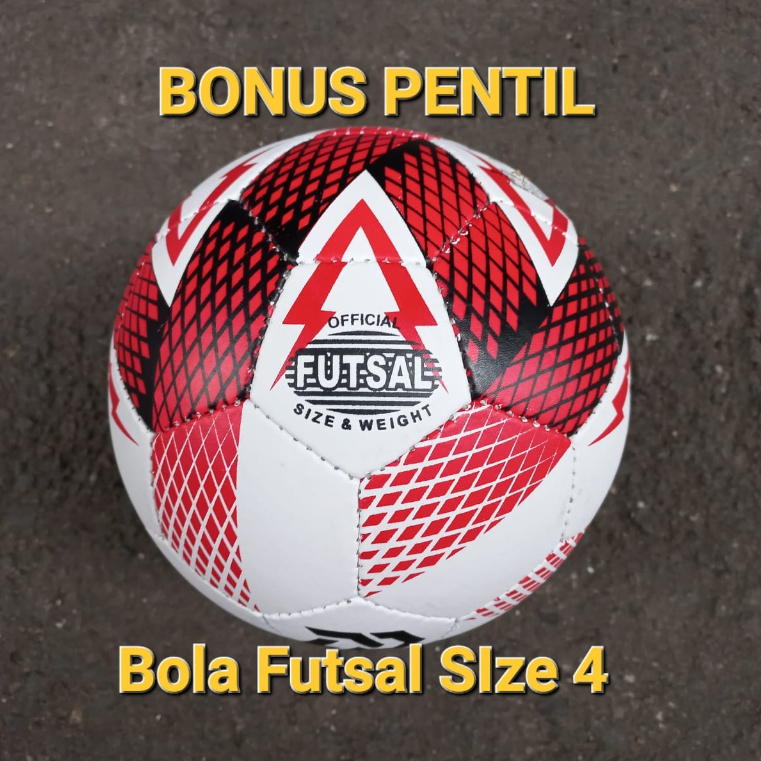 BOLA FUTSAL SIZE 4 / BOLA FUTSAL ANAK / BOLA MURAH BONUS PENTIL DAN JARING