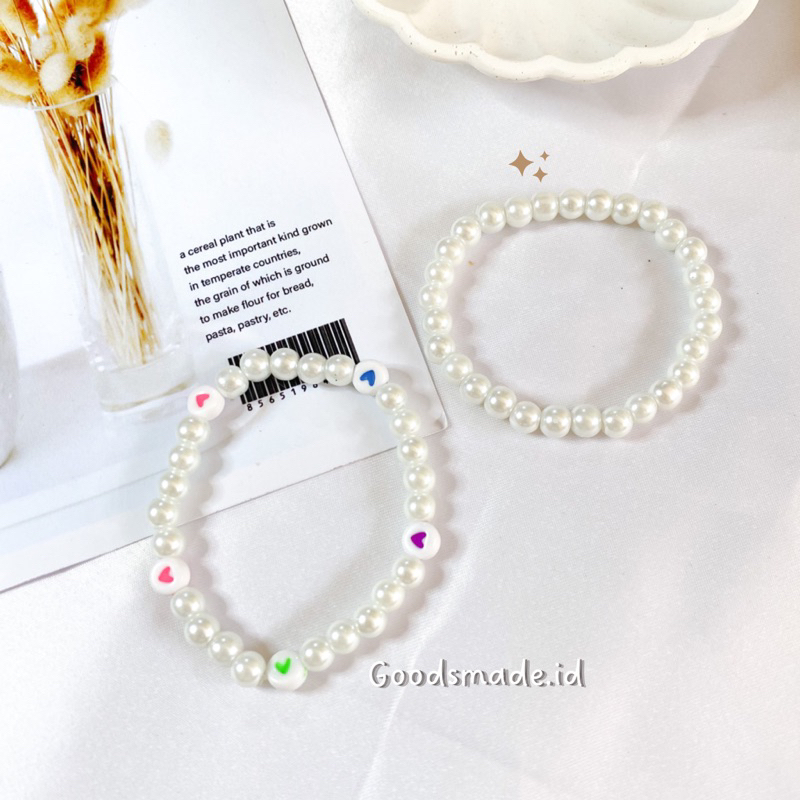 GELANG MANIK PEARL LOVE KOREA LUCU