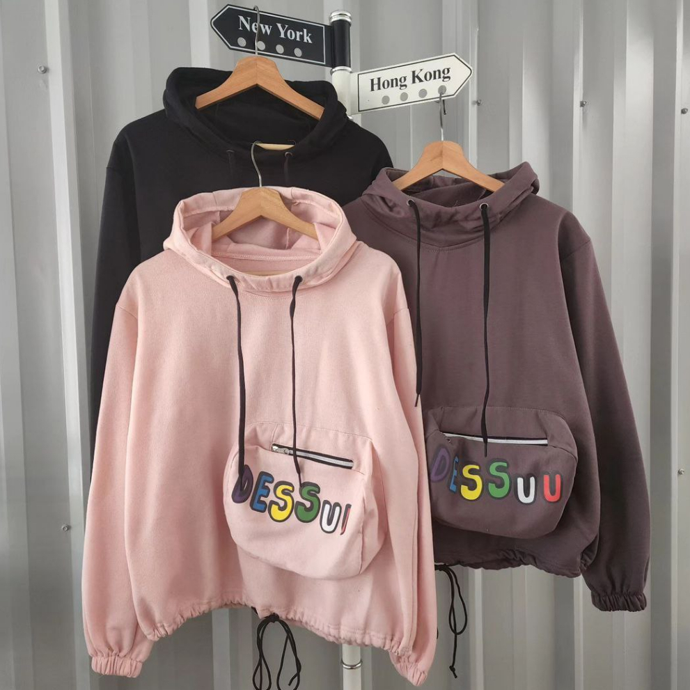 Hoodie Dessuu Sweater Serut Motif Terbaru Gaya Kekinian Pria Wanita