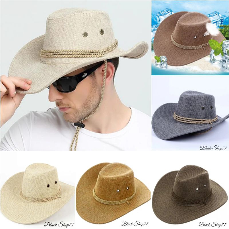 Topi Pria Coboy Fedora Tambang Import