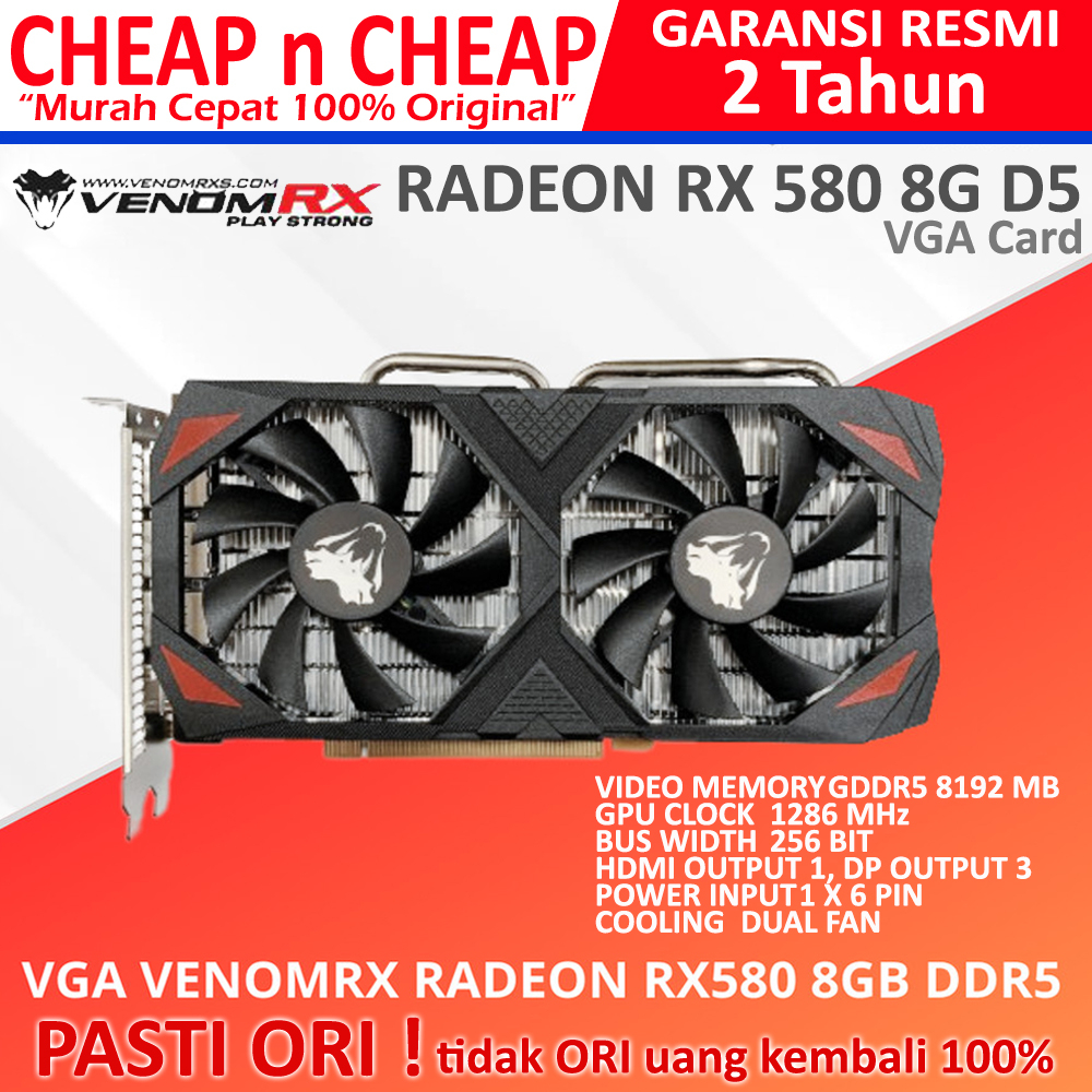 VENOMRX RADEON RX 580 8G D5 256 bit VGA Card Venom RX 8GB RX580 DDR5