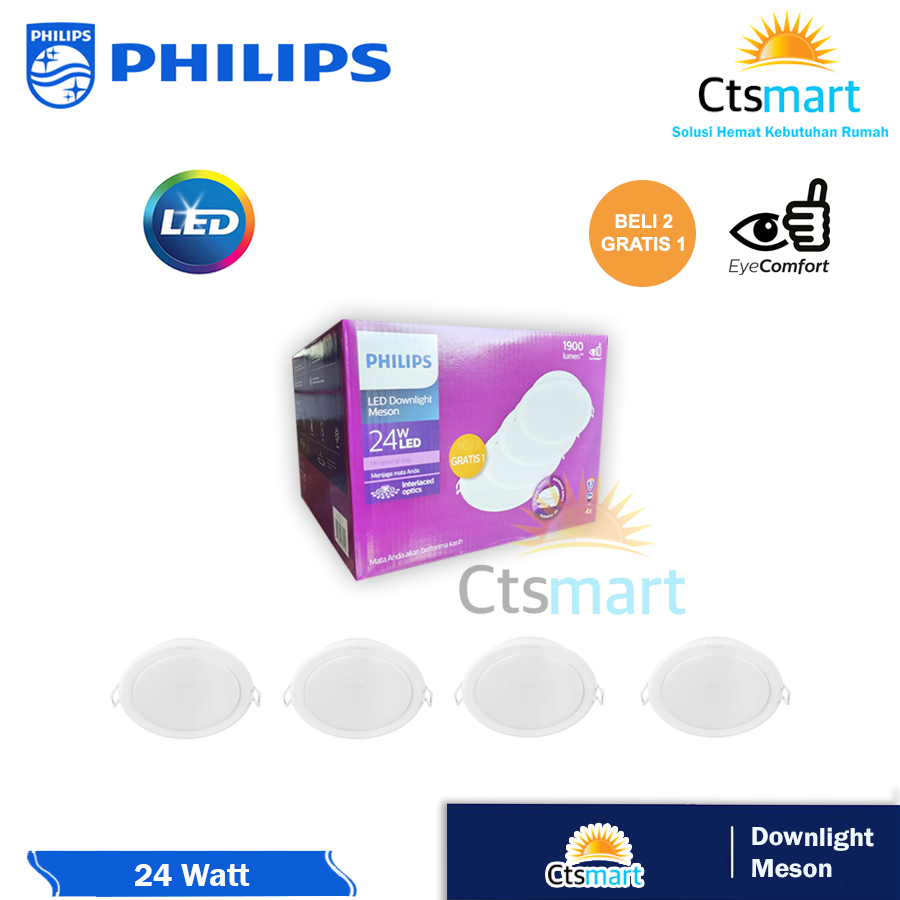 Philips Led Downlight Multipack Paket Meson 24W 24Watt 24 Watt