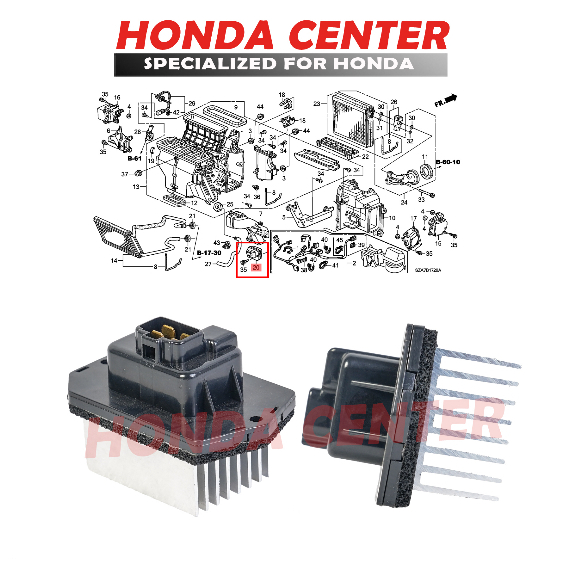 transistor resistor motor blower ac accord cm5 cp2 odyssey RB1 RB2 RB3 2003 2004 2005 2006 2007 2008 2009 2010 2011 2012 2013