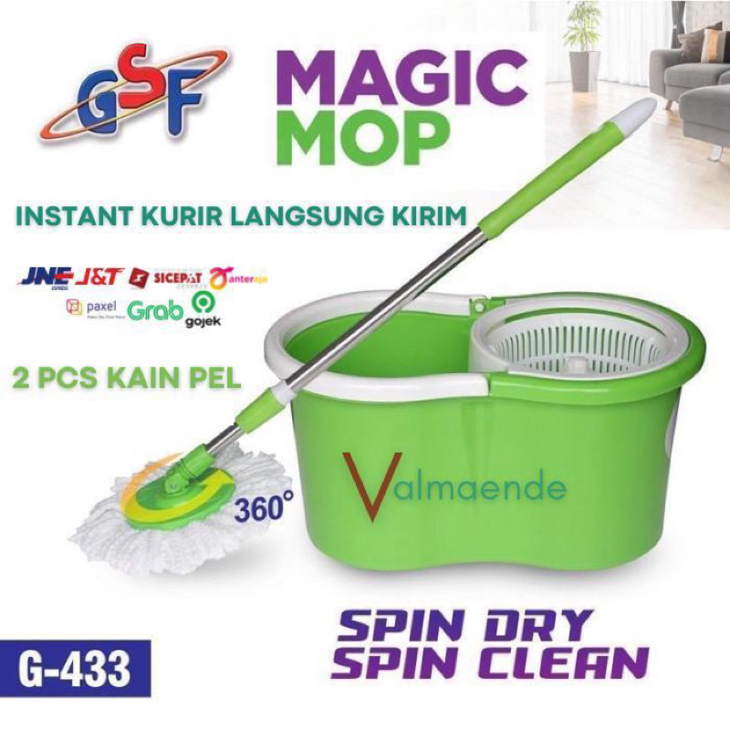 Pel Lantai Alat Pel Putar Otomatis Stainless Magic Mop Q2 2623 Q2 2633 GSF 433 GSF 533 Free Packing Bubble Wrap