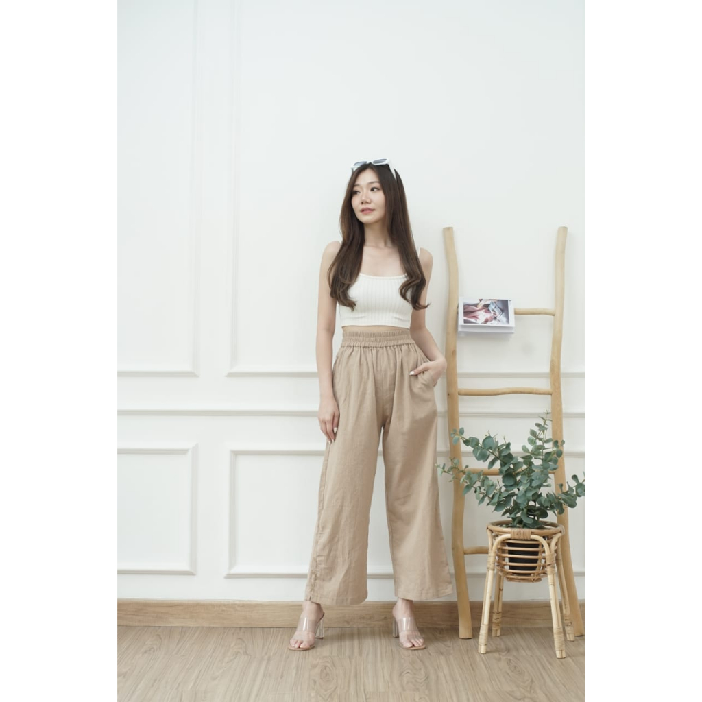 FWR - Cullote Slit Pants Linen Crinkle// Celana Kulot 2497