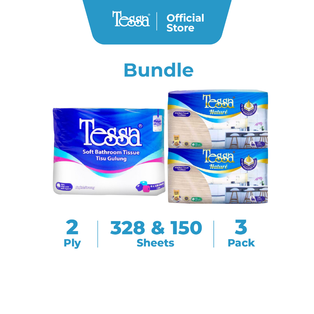 Set Tisu Dapur & Toilet isi Nat Towel Interfold 150s & Toilet 328s x6R