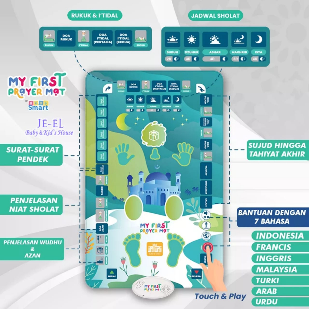 Bebe Smart My First Prayer Mat / Sajadah Pertamaku / Alat Bantu Sholat